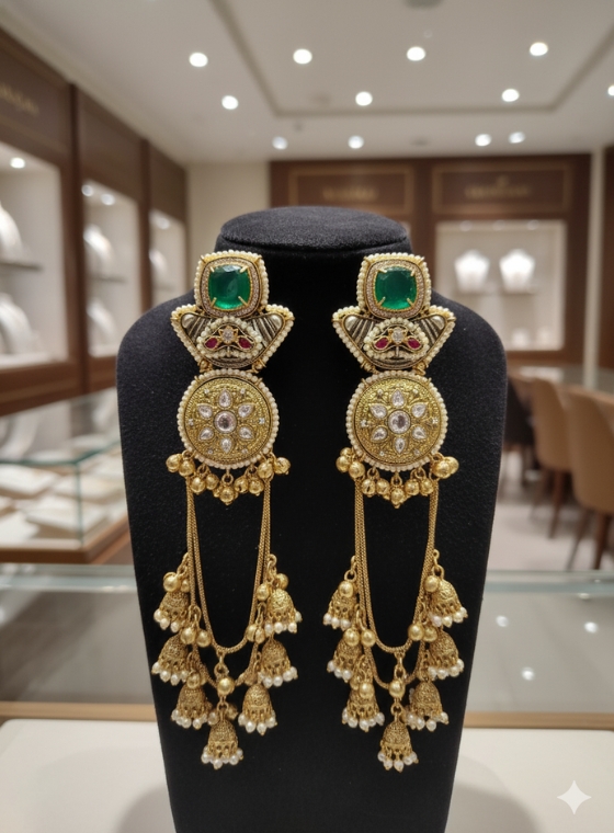Mehreen Long chain Jhumkas